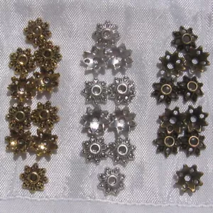 30 coupelles 8mm CHOIX métal argenté doré bronze intercalaires spacers perles - Picture 1 of 8