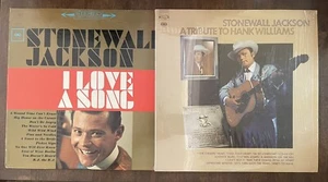 Lot Of 2 Stonewall Jackson Records Vinyls A Tribute Hank Williams I Love A Song - Picture 1 of 5