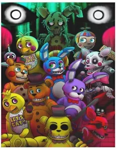 Manta suave FNAF Five Nights At Freddy's cómoda tiro 40x50 nueva - Imagen 1 de 2
