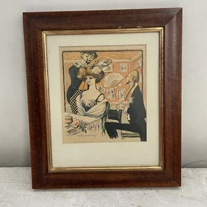 Lucien Metivet Vintage French Illustration Poster Framed & Glazed 17" x 14.5" - Picture 1 of 8