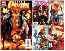 Marvel Divas 1 +variant 2 3 4 complete lot VF/NM 2009 Marvel J Scott Campbell