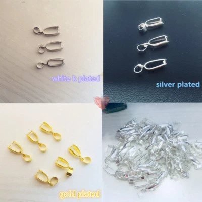 50 cierres de conector de fianzas colgantes grandes de 24 mm x 7 mm oro/plata/blanco k Foto 1 de 3