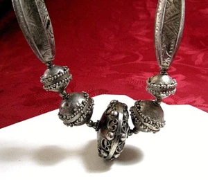 VINTAGE SILVER PLATED BEAD BALL NECKLACE 24" RARE - Bild 1 von 8