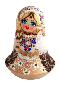 Culbutos - Poupée russe dorée avec grelot - Cadeau Russe peint par Kolesova - Imagen 1 de 3