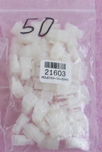 50pc MOLEX 39-01-2040 Mini-Fit Jr. Receptacle Housing 2x2 4Position Dual Row - Picture 1 of 6