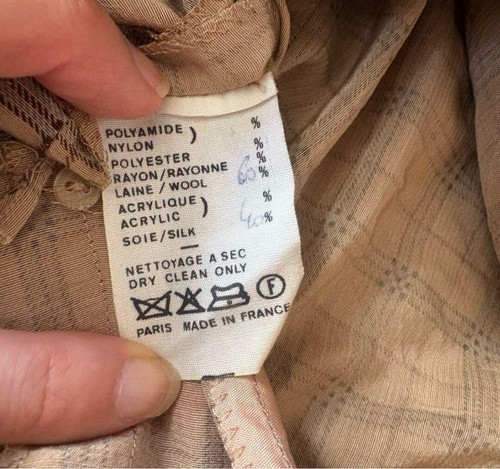 CELINE Camicia Lunga a Quadri Blusa Mini Abito 38 Donna