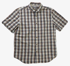 Camisa Carhartt Para Hombre L Grande A Cuadros Botones Calce Relajado Marrón Tostado - Imagen 1 de 6
