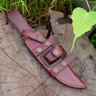 Leather knife sheath 8”Fixed Blade Knife Sheath Hand Craft Scout Knife Sheath - Image 1 of 4