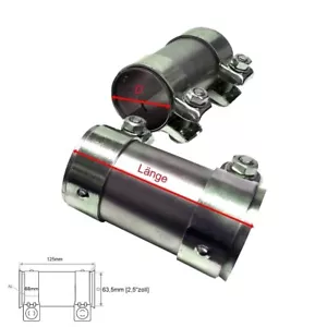 Rohrverbinder 63,5mm x 125m 2,5" Doppelschelle Abgasanlage Sportauspuff Klemme - Bild 1 von 3