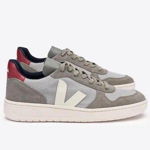 Veja V-10-B-MESH Sneakers in White & Red 7 - Picture 1 of 7