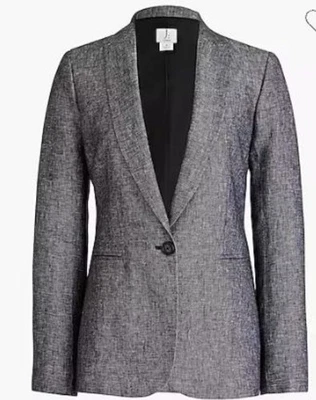 Blazer de lino J Crew 4 cambray de un solo pecho minimalista gótico 100 % lino Foto 1 de 4