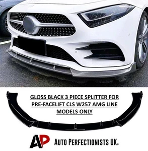 Mercedes CLS Klasse W257 AMG Line Glanz Schwarz Front Splitter Spoiler Lippe 2018-23 - Bild 1 von 9