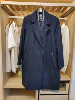 BNWT NEXT UK 20 PLUS NAVY OVERCOAT COAT WOOL BLEND WOMENS RRP £85 NEW WINTER - Image 1 of 4