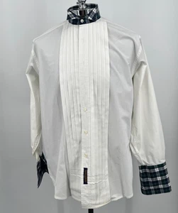 Y2K Tommy Hilfiger Plissee Smoking Hemd kariert Bündchen & Kragen Gr. 15,5 34 - Bild 1 von 8