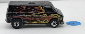 1974 Hot Wheels Super Van Black w/ Flames Hong Kong 1/64 Diecast Chevrolet BW - Picture 1 of 8