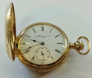VTG 14K SOLID GOLD ELGIN POCKET 1903-1904 MODEL 2 GRADE 269 KEYSTONE CASE WATCH - Picture 1 of 14
