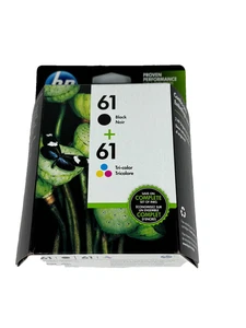 HP 61 Combo Black and Tri-Color Combo Pack Genuine Ink Cartridges Set Exp 5/2021 - Picture 1 of 3