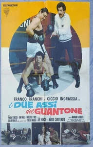 Manifesto Soggettone 100x70 I DUE ASSI DEL GUANTONE franco franchi ciccio H22 - Picture 1 of 5