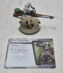 Star Wars Legion miniatura figura dipinta 74-Z Speeder Bike Biker Scout con carta - Foto 1 di 5