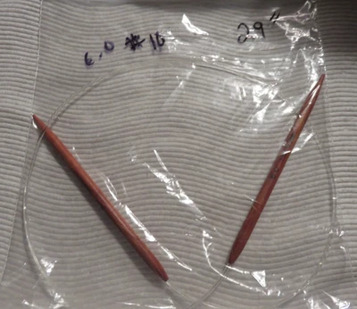 Holz & Stein Vintage Rosewood Circular Knitting Needle Size US 10  German 6.0mm - Image 1 of 4