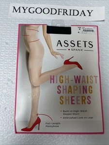 SPANX ASSETS Strumpfhose Größe 4 schwarz hohe Taille formend transparent volle Länge 269B - Bild 1 von 2