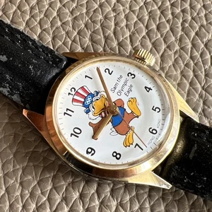 Vintage Ballanda Men Manual Wind Sam The Olympic Eagle Gold Tone Watch Running - Picture 1 of 15