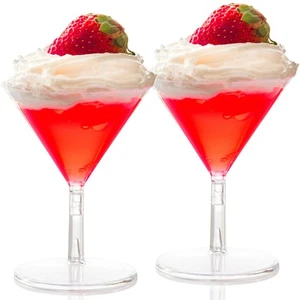 40 Disposable Mini Plastic Martini Glasses Clear Mini Dessert Cups Plastic Co... - Picture 1 of 8