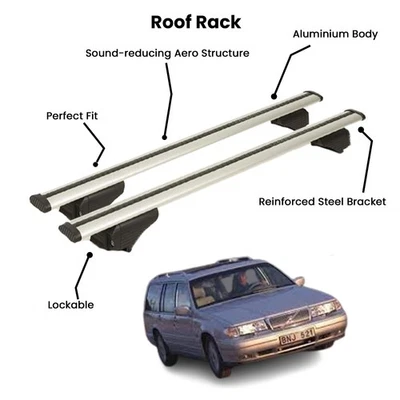 2 Pcs Silver Cross Bars for  VOLVO 940 SW 1990-1999 - Image 1 of 4