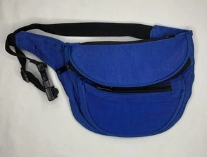 Vintage GAP Fanny Pack Blue Nylon 3 Compartment Zip Crossbody - Picture 1 of 3