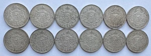 12 PIECE LOT 1934 BELGIUM 20 FRANCS 20F POSITION A & 20F POSITION B .680 SILVER - Picture 1 of 2
