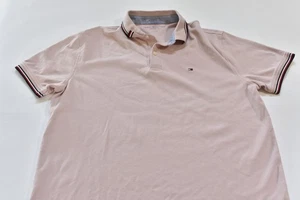 Tommy Hilfiger Hombre Polo Manga Corta Contraste Ribete Rosa Talla L Nuevo Sin Etiquetas - Imagen 1 de 3