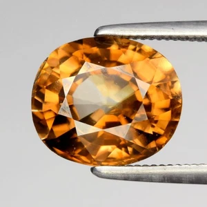 💎 3,89ct 9,3x8mm VS Oval Natur Champagner Zirkon - Unbeheizt, Afrika Edelstein - Bild 1 von 4