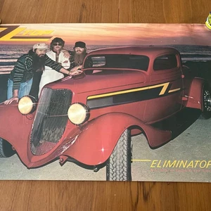 Vintage ZZ Top Eliminator PROMO POSTER 1983 Album Warner Bros. RARE 35x23” - Picture 1 of 10