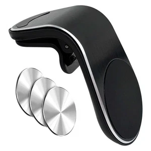 Soporte magnético para móvil de coche soporte de ventilación magnético tipo L para Smartphone negro - Imagen 1 de 5