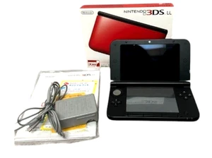 Nintendo 3DS LL XL console Red x Black Japan w/stylus pen NTSC-J - Picture 1 of 13