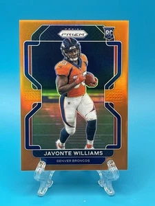 2021 Panini Prizm Javonte Williams #345 Orange Prizm /249 (RC) - Foto 1 di 3
