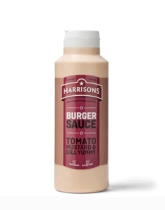 x1 Harrisons Burger Sauce 1 Litre / 1 Kg New Relish Dressing Bbq Kebab Mayo Dip - Picture 1 of 1