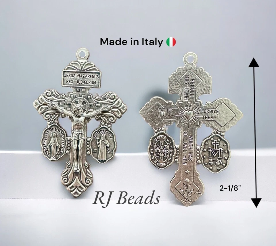 2-1/8" Perdón Crucifijo Milagroso y San Benito Medallas Rosario Cruz Dije Foto 1 de 3