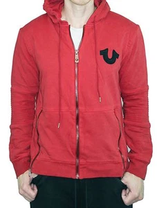NWT True Religion Marca Jean Big Horseshoe Moto Hoodie Sudadera Chaqueta - Imagen 1 de 6