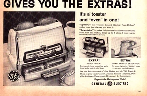General Electric GE Toaster & Oven in One Toast Pop Up Vintage Print Ad 1959 - Picture 1 of 4