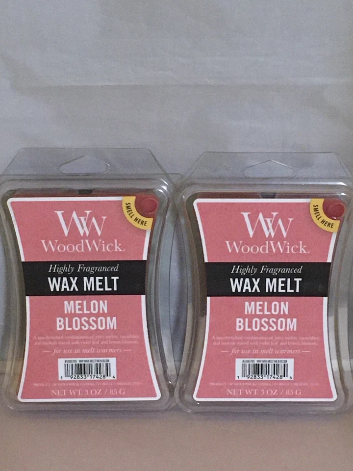 2 YANKEE CANDLE WOODWICK MELON BLOSSOM HIGHLY FRAGRANCED SCENTED WAX MELTS - Image 1 of 1