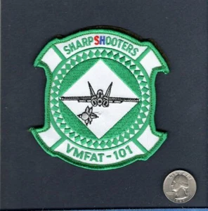 Parche VMFAT-101 SHARPSHOOTERS USMC F-18 HORNET Strike Fighter Squadron + V - Imagen 1 de 1
