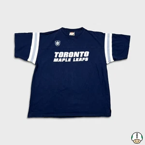 Vintage 90s Toronto Maple Leafs T Shirt Mens Large Blue Sports NHL Hockey Tee - Picture 1 of 5