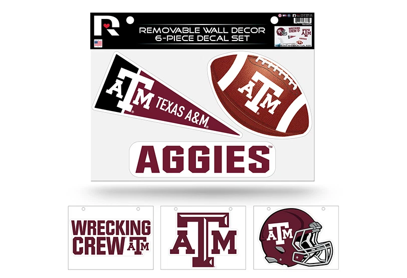 Texas A&m Aggies Removable Wall Decor 6pc Set Premium Decals Licensed