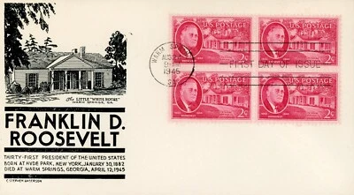 US 931 Block FDC Franklin Roosevelt Anderson - Image 1 of 2