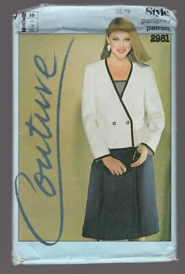 STYLE pattern 2981 skirt pant suit blazer top jacket SZ 16 uncut unused - Image 1 of 2