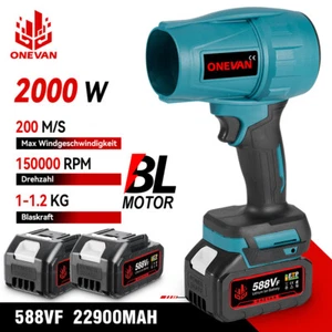 Soffiatore a batteria soffiatore manuale soffiatore turbo soffiatore turbo soffiatore con 2 batterie - Foto 1 di 16