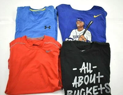 4 Nike Under Armour Niños Cuello Redondo Manga Corta Estampada Atlética Multi Camiseta S Foto 1 de 4