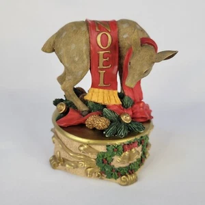 Heritage House Holiday Playmates NOEL Deer Music Box READ Plays Favorite Things - Picture 1 of 13