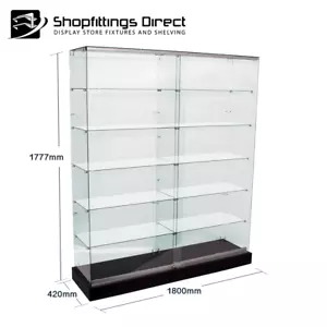 Large Glass Cabinet Display Show Case LED Lights Floor Standing 1800mm FVU1800 - Picture 1 of 5